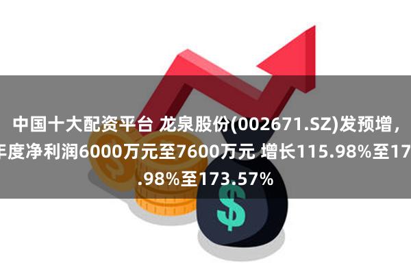 中国十大配资平台 龙泉股份(002671.SZ)发预增，2024年度净利润6000万元至7600万元 增长115.98%至173.57%